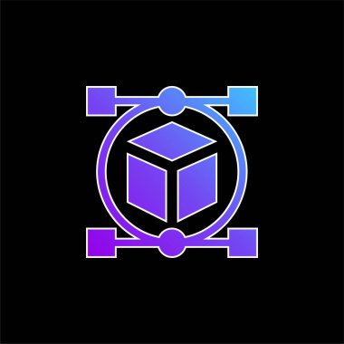 3d mavi eğimli vektör simgesi