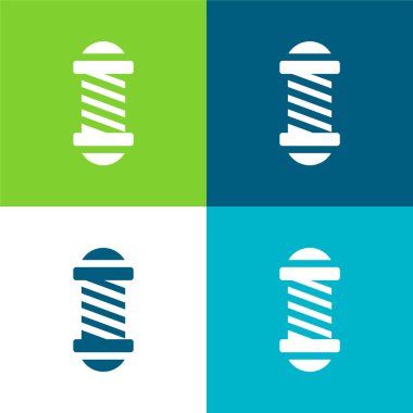 Güzellik Salonu Düz 4 renk simgesi seti