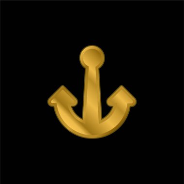 Tekne dayanağı altın kaplama metalik simge veya logo vektörü