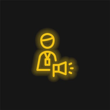 Reklam Ajansı Hesap Yöneticisi sarı parlak neon simgesi