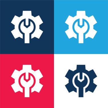 Yönetici mavi ve kırmızı dört renk en küçük simge kümesi