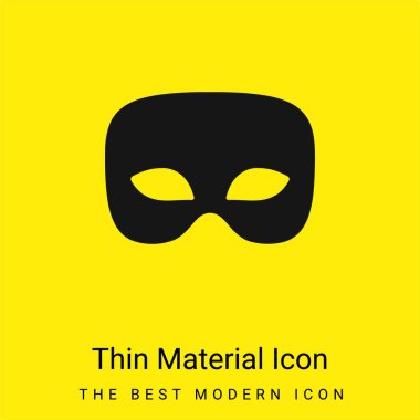 Black Male Carnival Mask minimal bright yellow material icon clipart