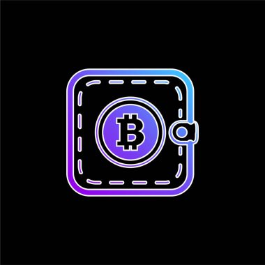 Bitcoin Cep veya Cüzdan mavi gradyan vektör simgesi