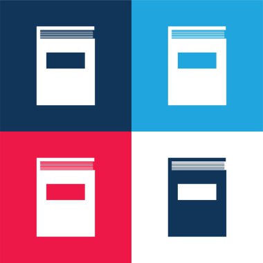 Siyah Kapak Kitabı Mavi ve Kırmızı Minimum Renk Simgesi