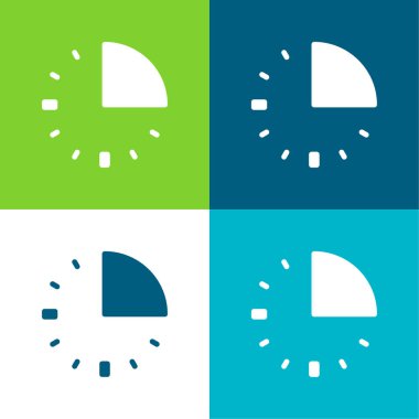 15 Dakika Düz 4 renk en küçük simge seti