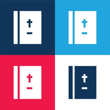 İncil mavi ve kırmızı dört renk en küçük simge kümesi