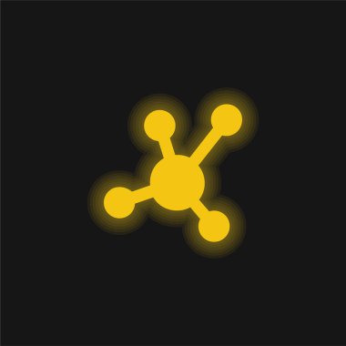 Atomik bağ sarı parlak neon simgesi