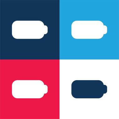 Pil mavi ve kırmızı dört renk minimal simge kümesi