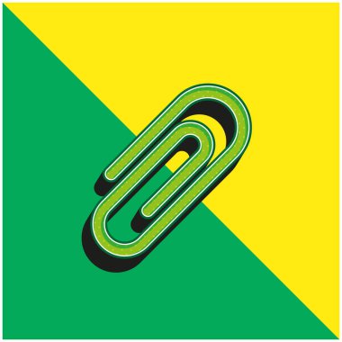 Eklenti Yeşil ve Sarı 3D modern vektör simgesi logosu