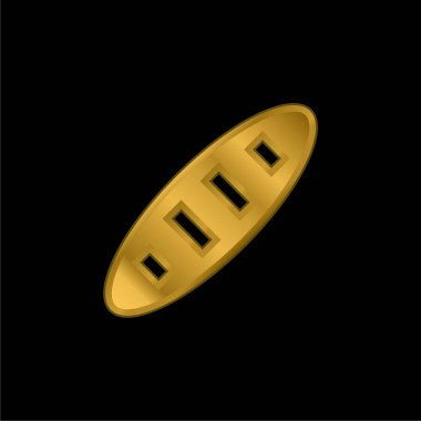 Ekmek altın kaplama metalik simge veya logo vektörü