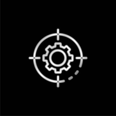 Gümüş kaplama metalik simgeyi hedefle