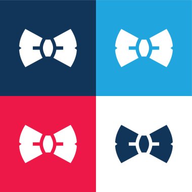 Papyon mavi ve kırmızı dört renk minimal simge seti