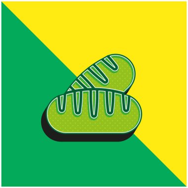 Ekmek Yeşil ve Sarı Modern 3d vektör simgesi logosu