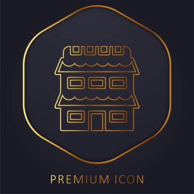 Appartment golden line premium logo or icon clipart