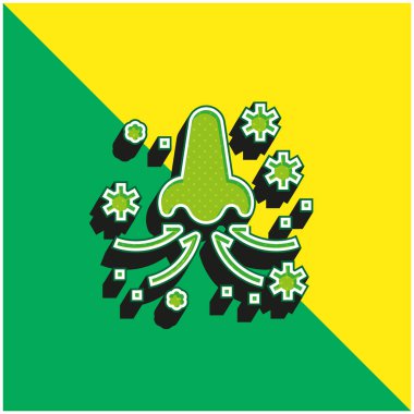 Soluk Yeşil ve Sarı Modern 3D vektör simgesi logosu