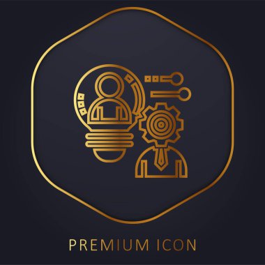 Potansiyel altın çizgi prim logosu veya simgesi artırılıyor