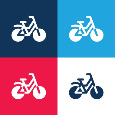 Bisiklet mavi ve kırmızı dört renk en az simge kümesi