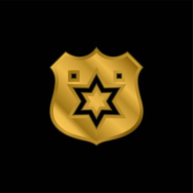 Rozet altın kaplama metalik simge veya logo vektörü