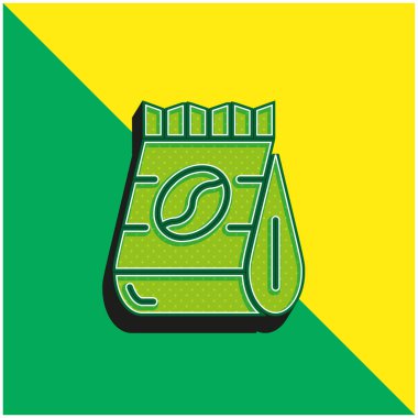 Fasulye Yeşil ve Sarı Modern 3D vektör simgesi logosu