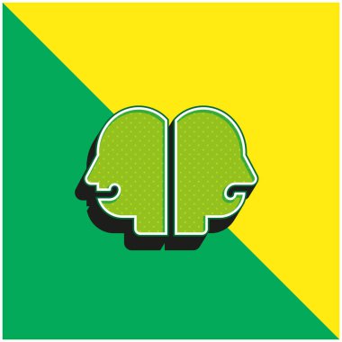 Bipolar Green and yellow modern 3d vector icon logo clipart