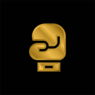 Boks Eldivenleri altın kaplama metalik simge veya logo vektörü