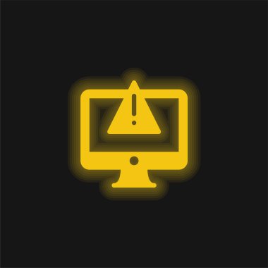 Parlayan sarı neon simgesini uyar