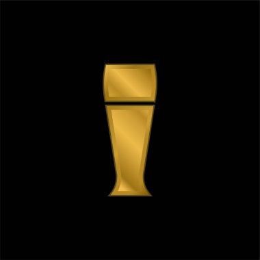 Bira altın kaplama metalik simge veya logo vektörü