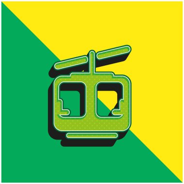 Aerial Lift Green and yellow modern 3d vector icon logo clipart