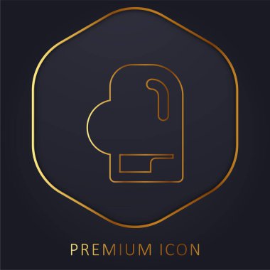 Boks altın çizgisi premium logosu veya simgesi