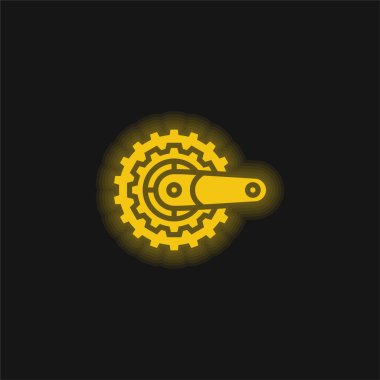 Bisiklet sarısı parlak neon simgesi