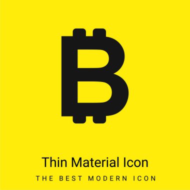 Bitcoin Sembolü Asgari parlak sarı madde simgesi