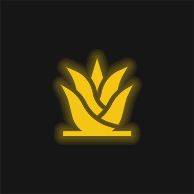 Aloe Vera sarı parlak neon simgesi