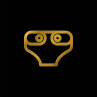 Bebek bezi Altın kaplama metalik ikon veya logo vektörü