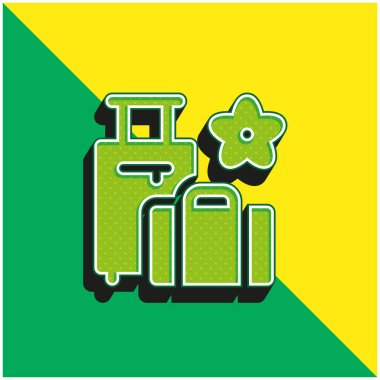 Bagaj Yeşil ve Sarı modern 3d vektör simgesi logosu