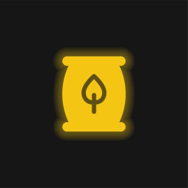 Biyokütle Enerjisi sarı parlak neon simgesi