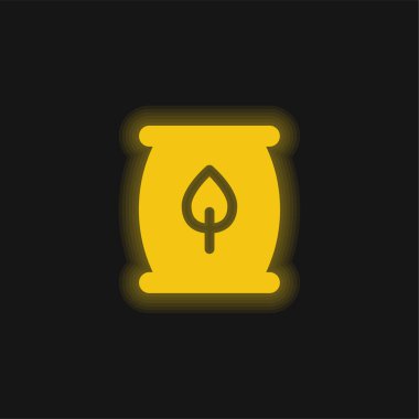 Biomass Energy yellow glowing neon icon clipart