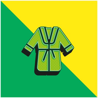 Bornoz Yeşil ve Sarı Modern 3D vektör simgesi logosu