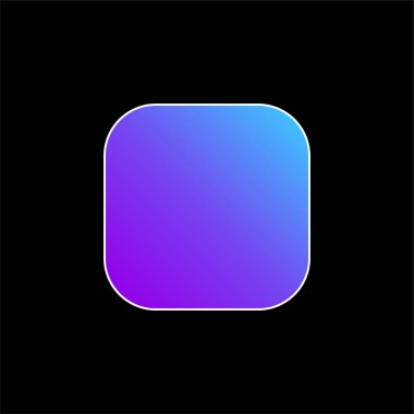 Siyah Yuvarlak Kare Şekil Mavi Gradyan vektör simgesi