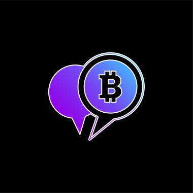 Bitcoin Sembolü Bir Konuşma Köpüğü Mavi Gradyan vektör simgesiName