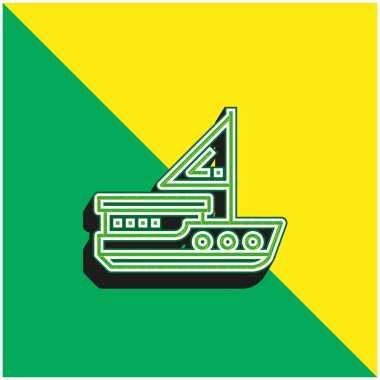 Boat Green and yellow modern 3d vector icon logo clipart