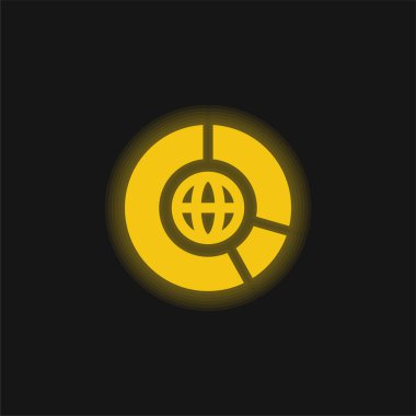 Büyük Veri Sarı Parlayan Neon simgesi