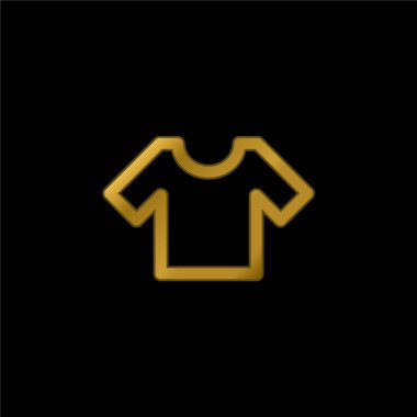 Temel T-Shirt altın kaplama metalik simge veya logo vektörü