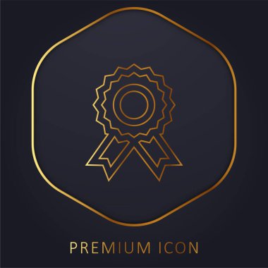 Rozet altın çizgi prim logosu veya simgesi