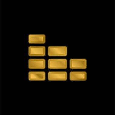 Tuğla Duvar altın kaplama metalik simge veya logo vektörü