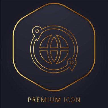 Dünya Altın Çizgisi 'nin etrafında premium logo ya da simge