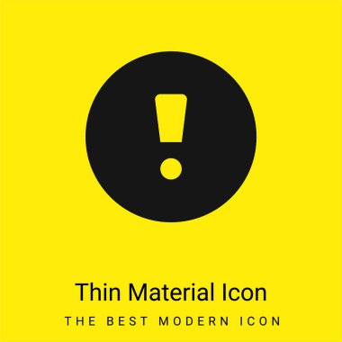 Attention Sign minimal bright yellow material icon clipart