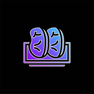 Pastırma mavi gradyan vektör simgesi