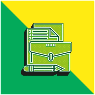 Yeşil ve sarı modern 3d vektör simgesi logosu