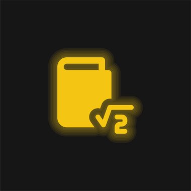 Kitap sarı parlak neon simgesi