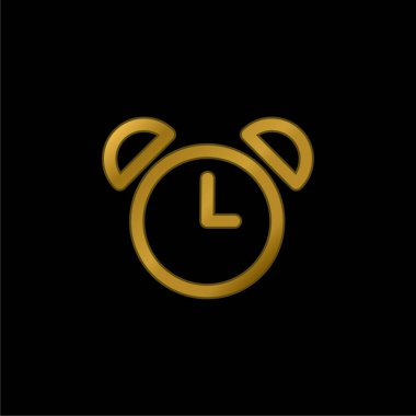 Eski Tasarım Altın Kaplama Metal Simge veya logo Vektörünün Alarm Saati
